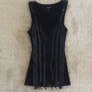 EXPRESS sequin/ ribbon detail tank, XXS